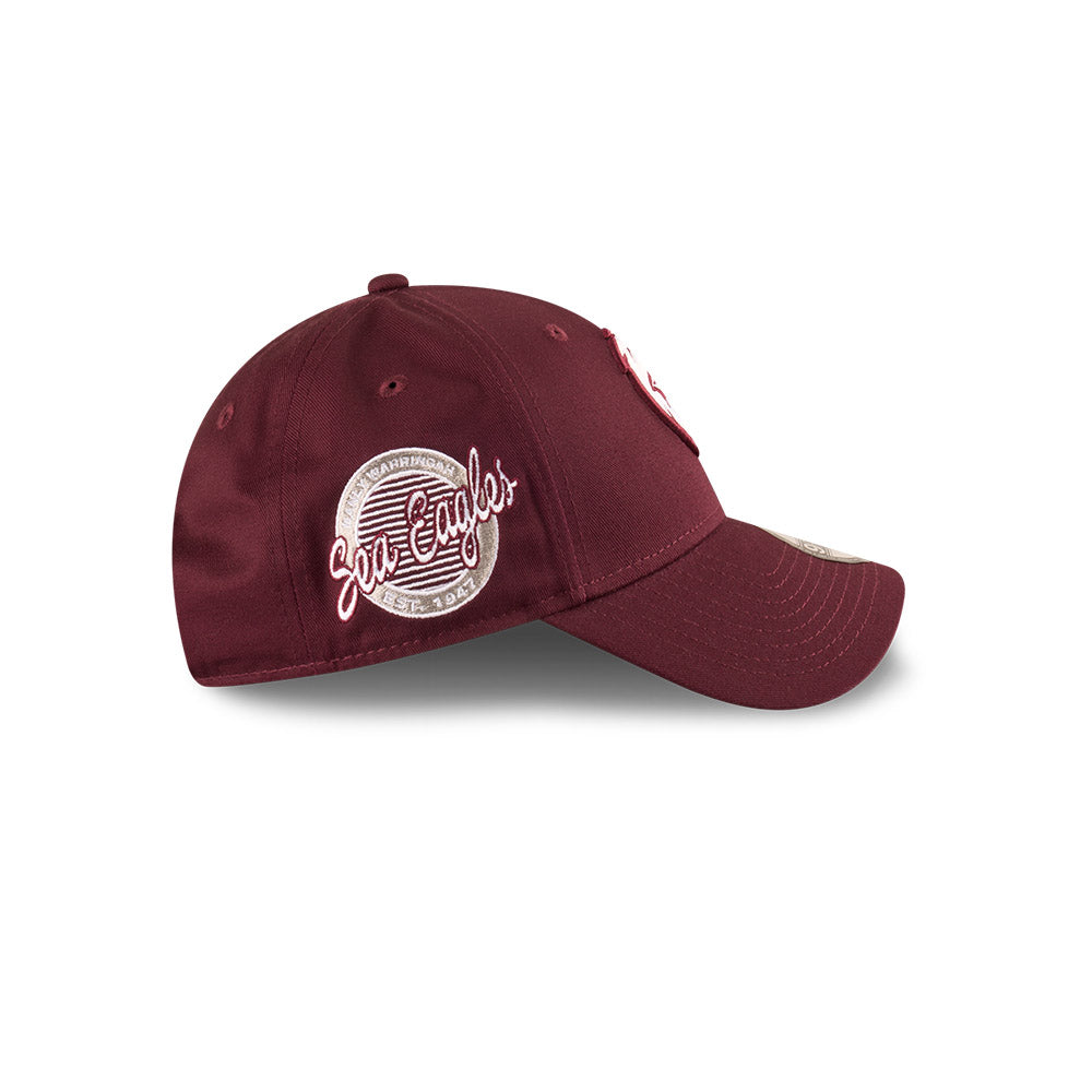Manly Warringah Sea Eagles Hat - 2025 NRL Badged Maroon OTC 9Forty Strapback Cap - New Era